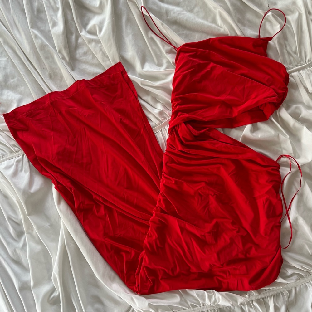 Zara Asymmetrical Red Dress